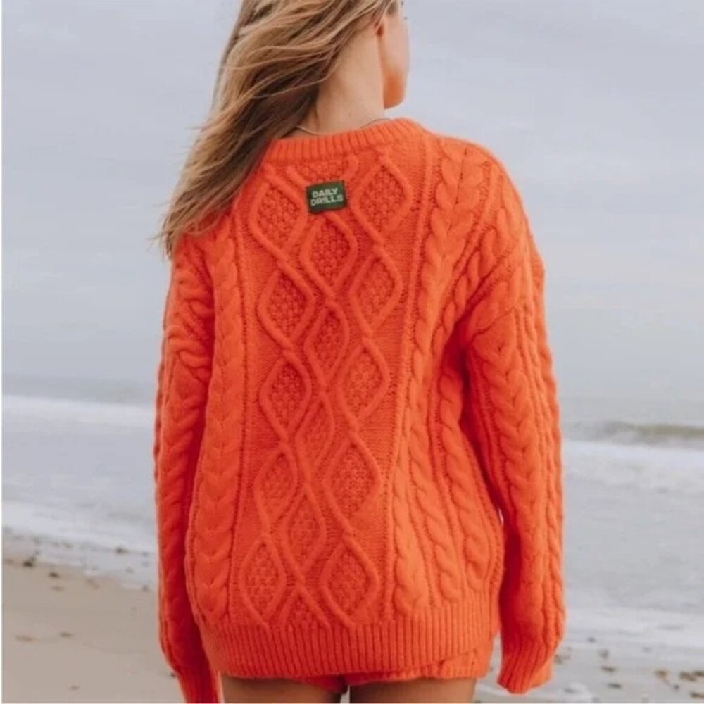 Daily Drills Cable Knit Sweater in Pink - Picture 4 of 5